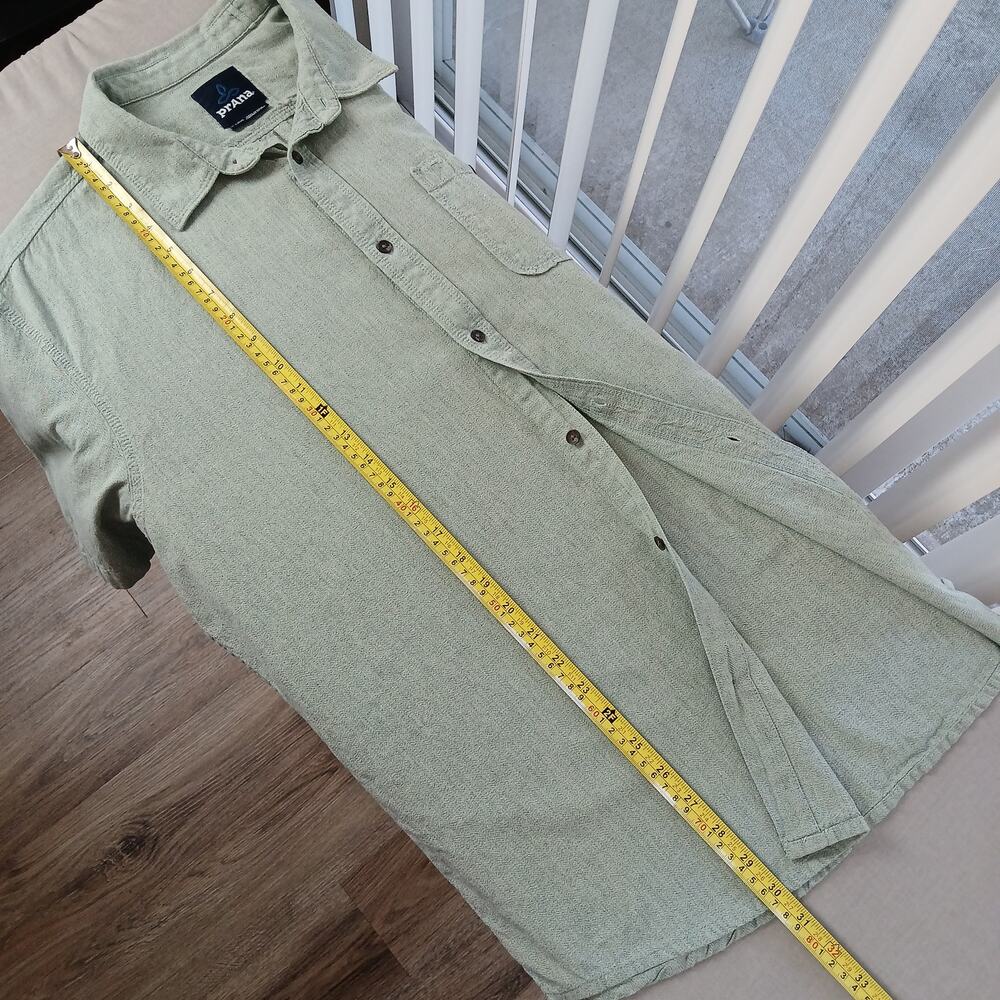 Prana Breathe Casual Button-up Shirt X-LRG missing tags green short sleeve - Picture 13 of 14